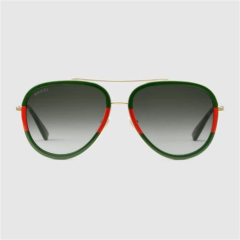 gucci havana gold green sunglasses|Gucci aviator sunglasses on sale.